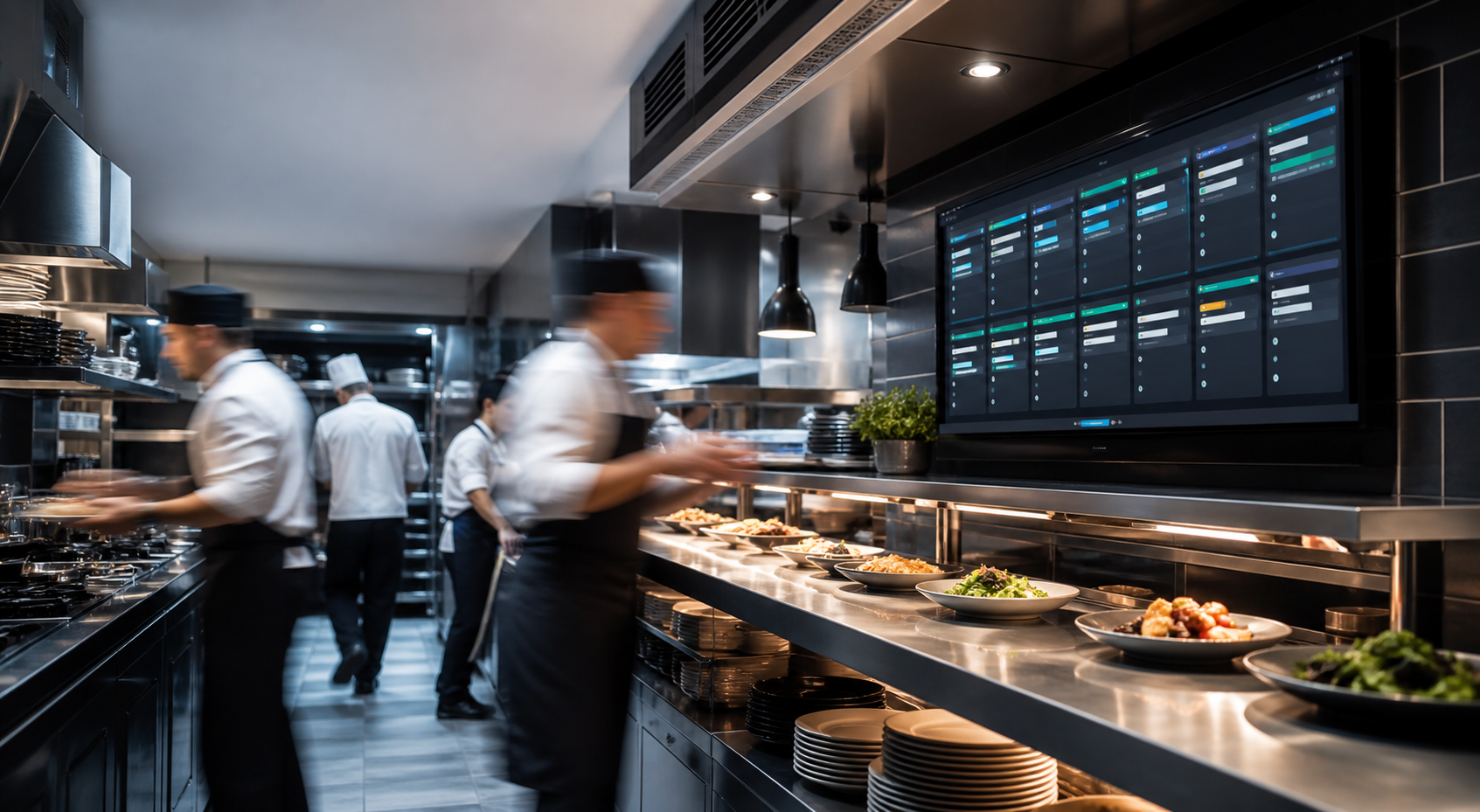 Generated service operations visual showing restaurant workflow coordination.